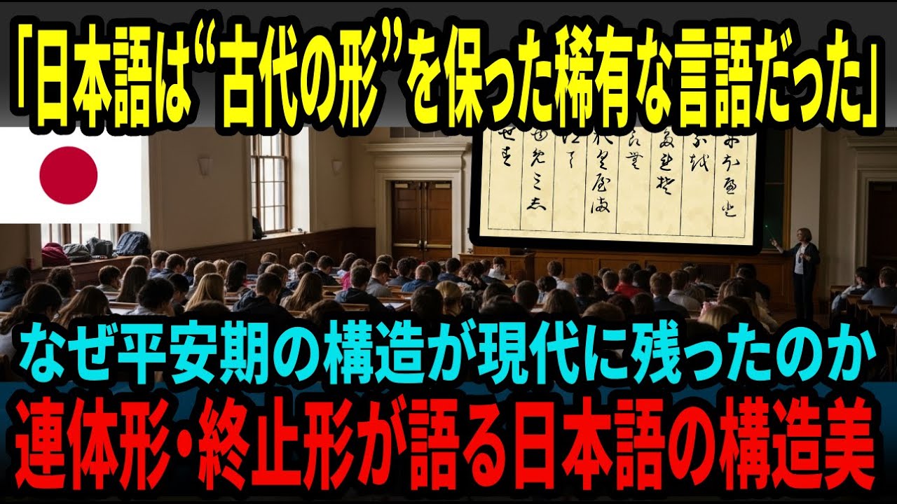 【海外の反応】1000年前の文法が“今も残る”異例の言語――日本語の連体形・終止形に世界の学者が動揺した理由