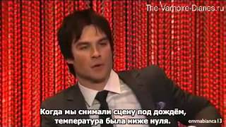 The Vampire Diaries Panel at PaleyFest 2014 1 Delena Rain Kiss rus sub русские субтитры