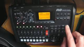 Making a track with my Zoom R8 -  digital 8 track audio recorder