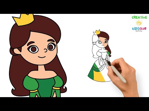 How to Draw a Princess | Step-by-Step Tutorial | Creative Kids Club