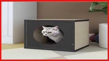 Way Basics Premium Cat Scratcher Lounge Cube Scratch and Play with zBoard Lasts 5x Longer