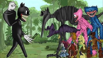 Cartoon Cat vs, Poppy Playtime Chapter 3 Huggy Wuggy, Catnap, Bunzo Bunny - Drawing Cartoons 2