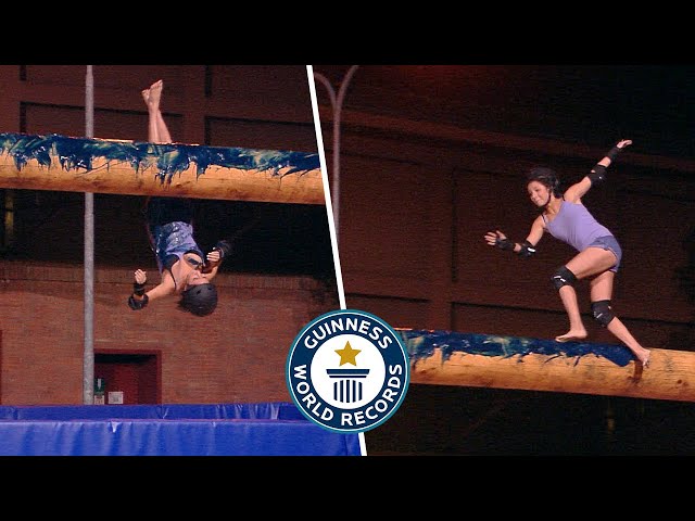 Fastest Time To Cross A Greased Pole - Guinness World Records class=