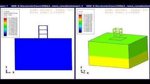 Earthquake motion of concrete structure simulated in Abaqus