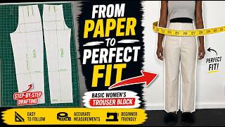 Learn to Draft the Perfect Female Trouser Block | Beginner Pattern Making Tutorial