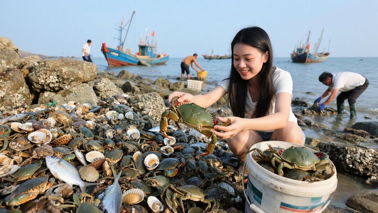 阿梅出手就是王炸！三五斤一隻的螃蟹爆桶，這波徹底實現財富自由！【海村小梅官方頻道】