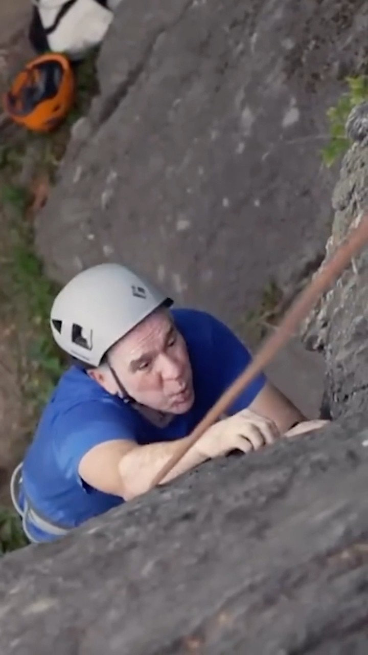 Rock climbing helps those with Parkinson’s disease improve balance, mobility, strength #shorts