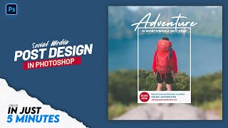 Trendy Social Media Post Design In Photoshop | Photoshop Tutorial 2022 | In Just 5 Minutes