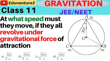 Three particles each of mass m are located at the vertices of an equilateral triangle of side a. At