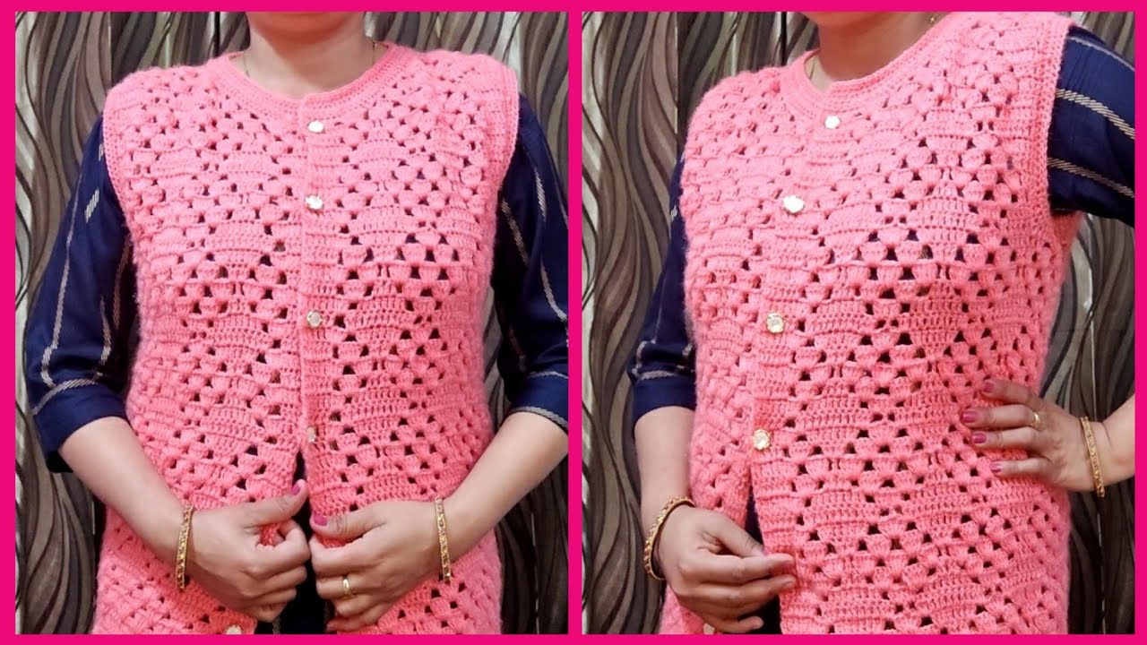 एक और खूबसूरत लेडीज़ जैकेट/New Crochet Ladies Jacket