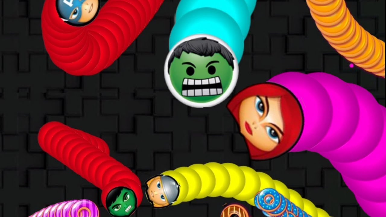 Cacing Super Hero Character Hulk || Game Cacing Slither.io 