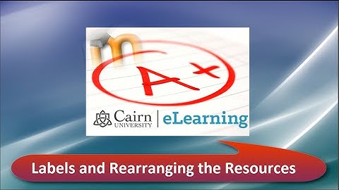 Adding Labels and Rearranging Course Items in Moodle™ Software Platform