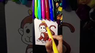 cute monkey 😍 #shorts #colouring