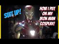 Wearing My 3D Printed Mk85 Iron Man Cosplay - How to put it on!