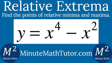 y=x^4-x^2 | Find all points of relative minima and maxima | Worked out solution