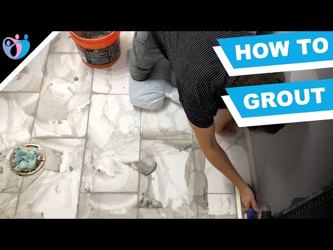 how to grout tile in a bathroom | sanded grout | bathroom remodel DIY