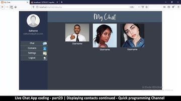 Live chat app | Part23 Contacts continued | Javascript, AJAX, HTML, CSS, JSON, PHP, MYSQL Tutorial