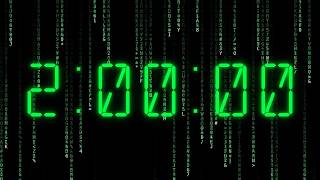 2:00:00 Matrix Digital Rain Timer | Green Falling Code Countdown | Silent, No Music