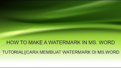 TUTORIAL||CARA MEMBUAT WATERMARK DI MS.WORD // HOW TO MAKE A WATERMARK IN MS. WORD@BangTutorial