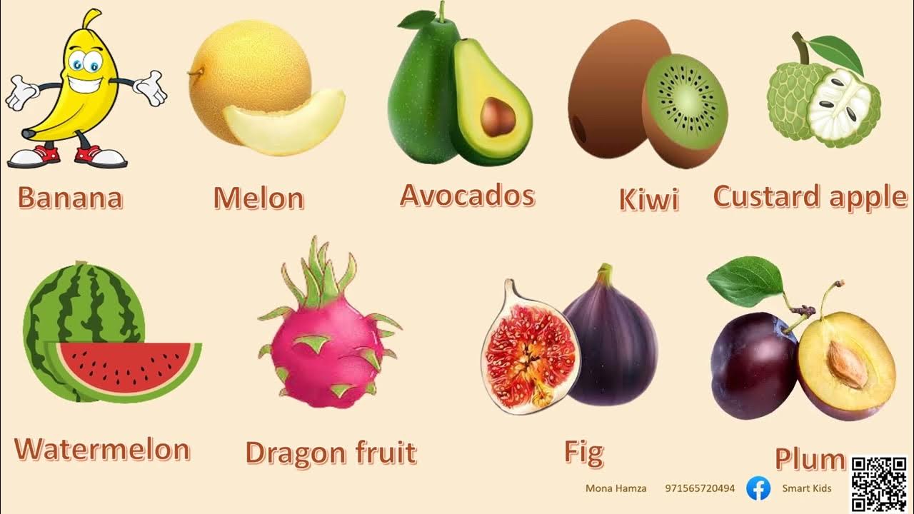 fruits names, benefits and related verbs YouTube