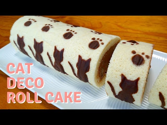 Cat Decoration Swiss Roll Cake / Recipe 可愛い猫がたくさん！デコロールケーキ　レシピ