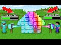 Minecraft NOOB vs PRO: NOOB TRANSFORMED HOUSE WITH RAINBOW LASER VS PRO DIAMOND LASER 100% trolling