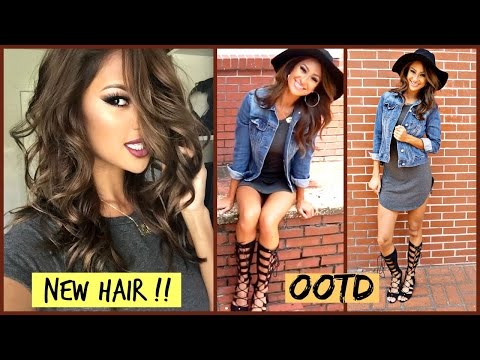 NEW HAIR COLOR & OOTD-Strappy gladiators & Shirt Dress