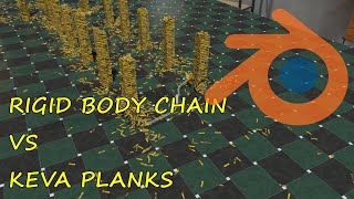 Spinning Chain Following A Path vs Keva Planks   #Blender