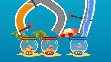 Water Puzzle Fish Rescue Pull Pin: Fun Game All Levels Answer Gameplay (iOS,Android) Levels 61 - 70