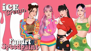 Fanart Speedpaint Process on Procreate - Blackpink Ice Cream Fanart