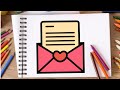تعلم كيف ترسم ظرف رساله كيوت رسم ظرف سهل رسومات كيوت Draw A Cute Letter Envelope 