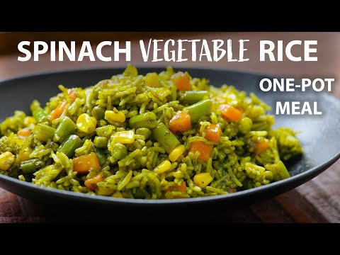 ONE POT SPINACH VEGETABLE RICE Recipe  Vegetarian and Vegan Meals  Rice Recipes