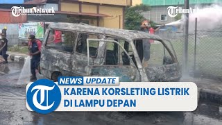 Sebuah Angkot Terbakar di Kota Ambon, Diduga karena Korsleting Listrik di Lampu Depan