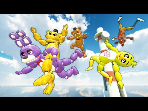 FNAF: Animatronics Ragdolls Jumps & Falls [GMOD] - Episode 4