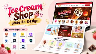 Ice Cream Shop Website Design 🍦 | HTML CSS JavaScript Responsive Website | Frontend Project