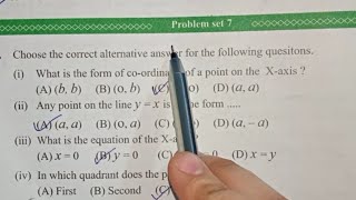 Problem Set 7 Geometry Class9 Coordinate Geometry 9th std Maths2 MH State Board Explanation in Hindi