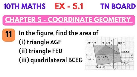 10th maths - Exercise 5.1 11th sum Chapter 5 Coordinate Geometry - Area of a Triangle - By SK