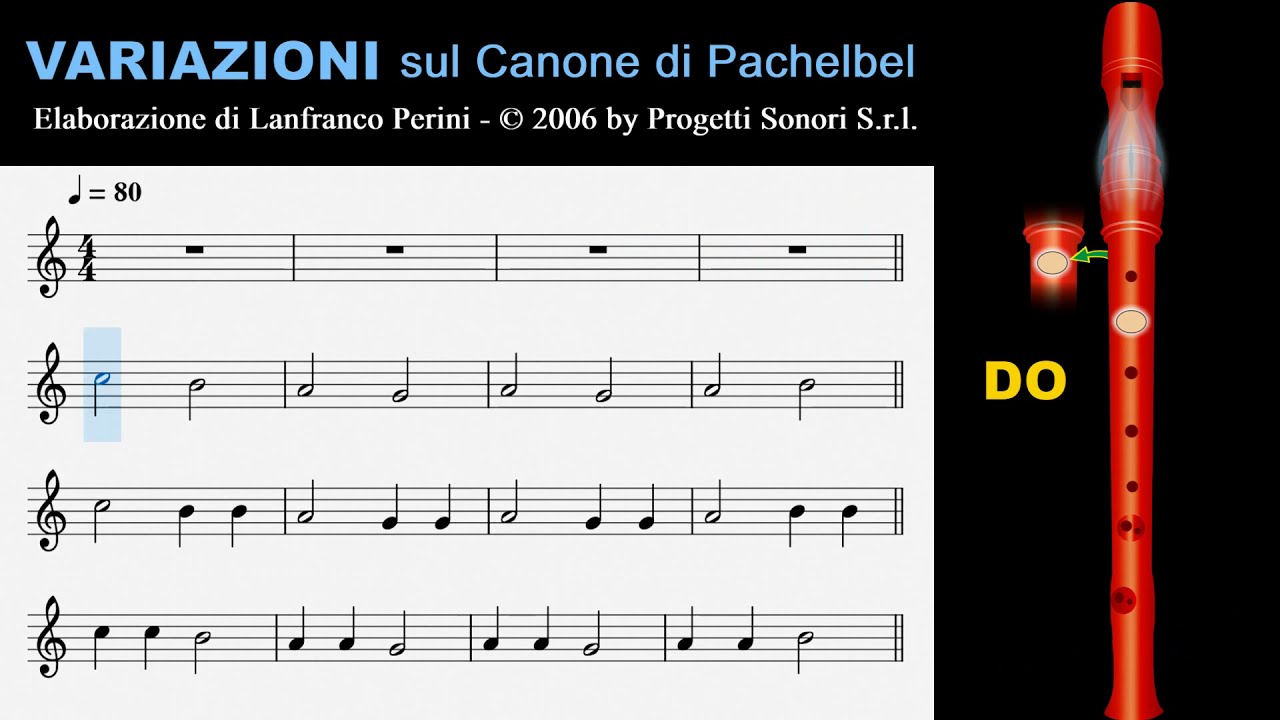 Variazioni sul Canone di Pachelbel per Flauto dolce - YouTube