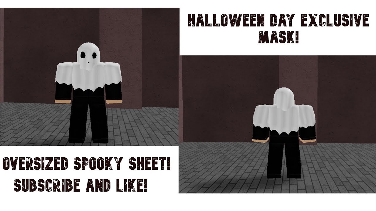Halloween Day Exclusive Mask Oversized Spooky Sheet Mask Ro Ghoul Roblox Youtube - massively comforting mask roblox wiki