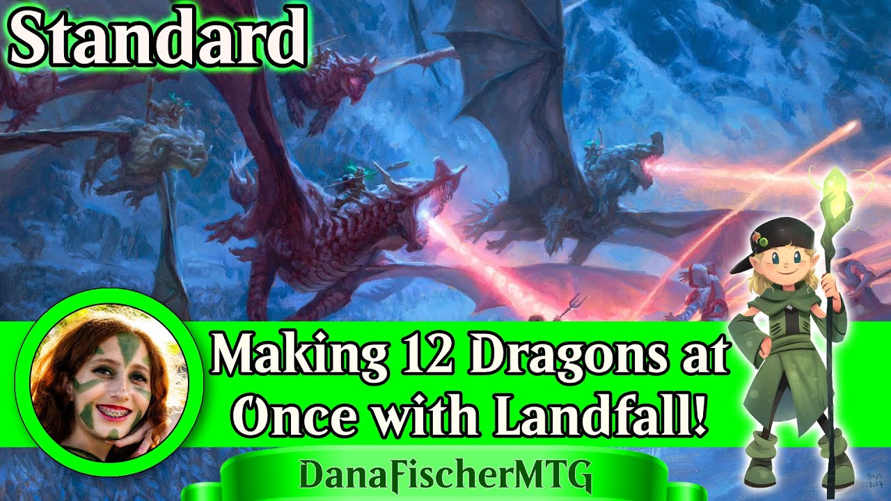 Magic MTG Arena - Standard - Making 12 Dragons at Once with Landfall!
