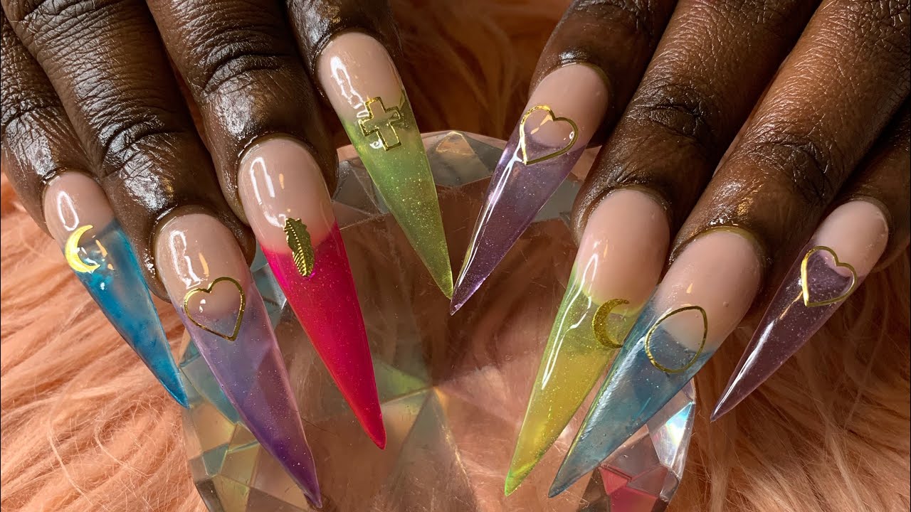 Acrylic Nails| Jelly Nails| Stiletto Nails | Makartt - YouTube