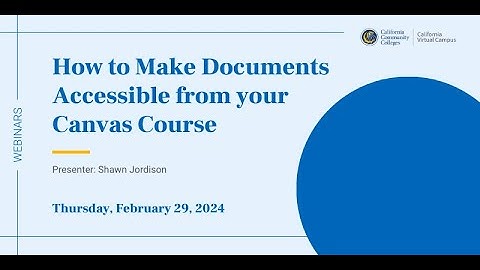 How to Make Documents Accessible from your Canvas Course