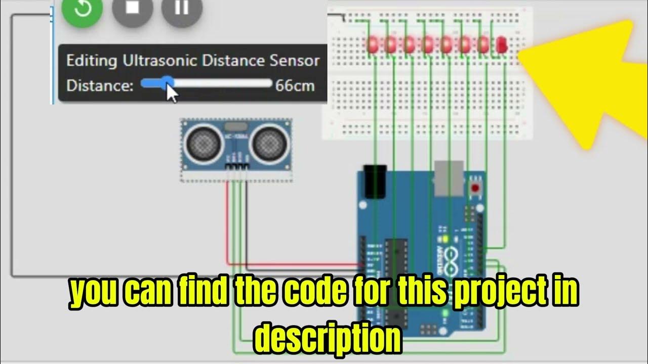 Arduino UNO + Ultrasonic sensor + LED easy project - YouTube