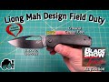 Unboxing a blade show texas special liong mah find black crosscut carbon fiber field duty knife
