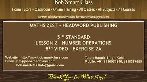 Maths - Class V - Lesson 2 - Number Operations with all Exercises