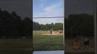 Me playing baseball ⚾️ my 2 game and I hit this