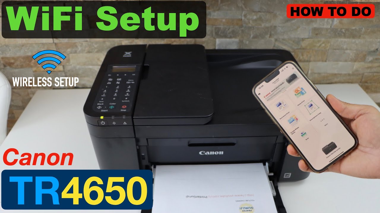 Canon Pixma TR4650 WiFi Setup, Connect To Wireless network. - YouTube
