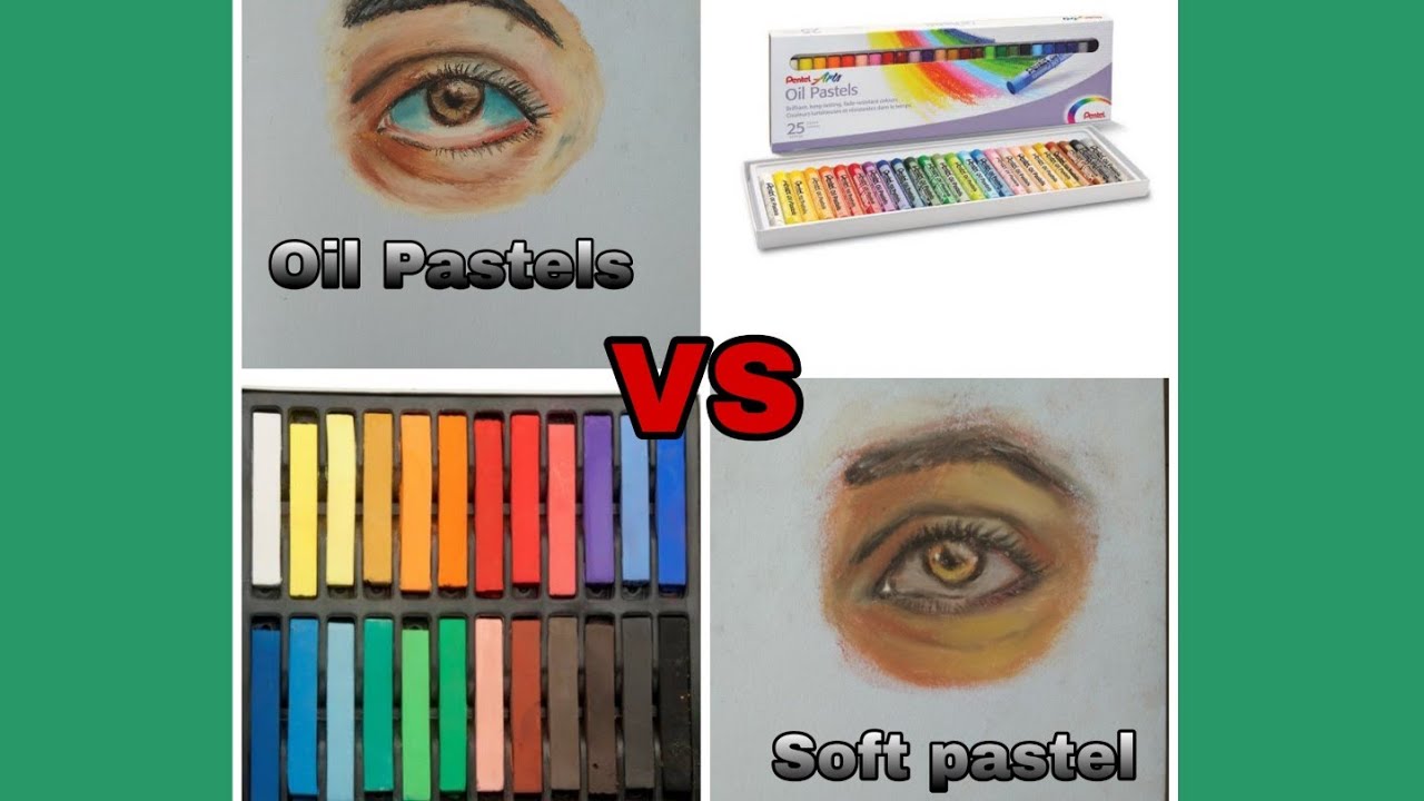 Oil pastel vs Soft pastel How to draw a realistic eye YouTube