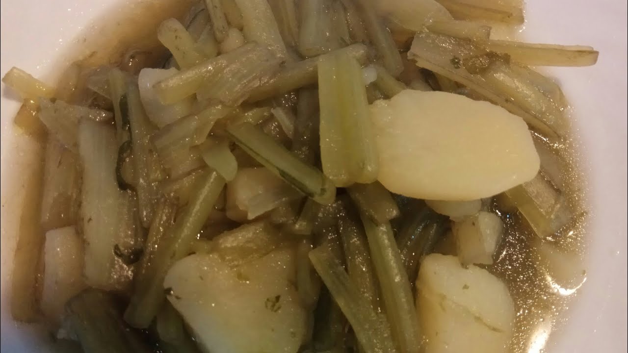 BORRAJA CON PATATAS CON TRUCO PARA LIMPIARLA FACILISIMA