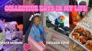 COLLECTIVE VLOG|hair appt,college tour,space museum,clothes from JurllyShe||Destiny Ja’Nay